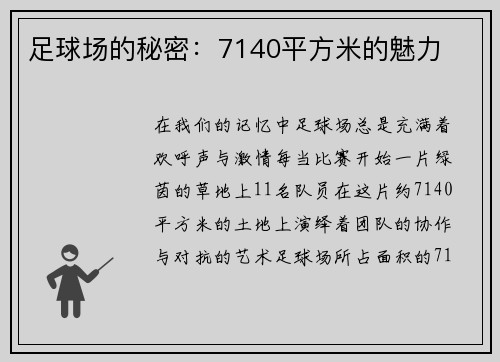 足球场的秘密：7140平方米的魅力